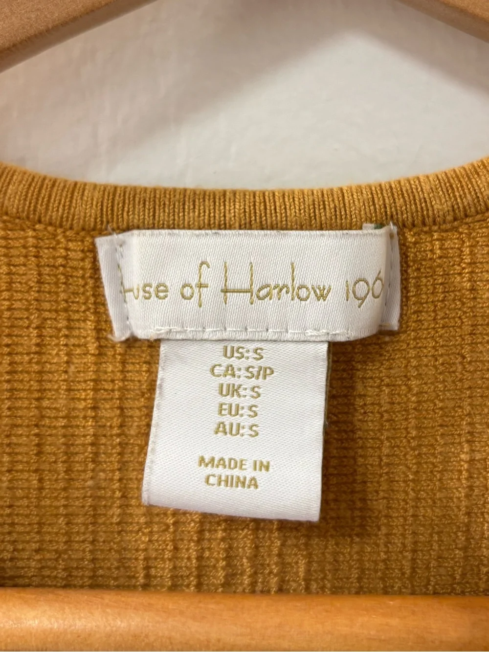 House of Harlow 1960 Ribbed Mustard Tank Top